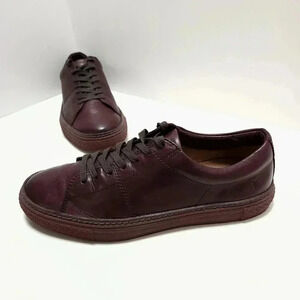 FRYE Essex Low Mens Shoes Size 8 Burgundy Leather Sneakers